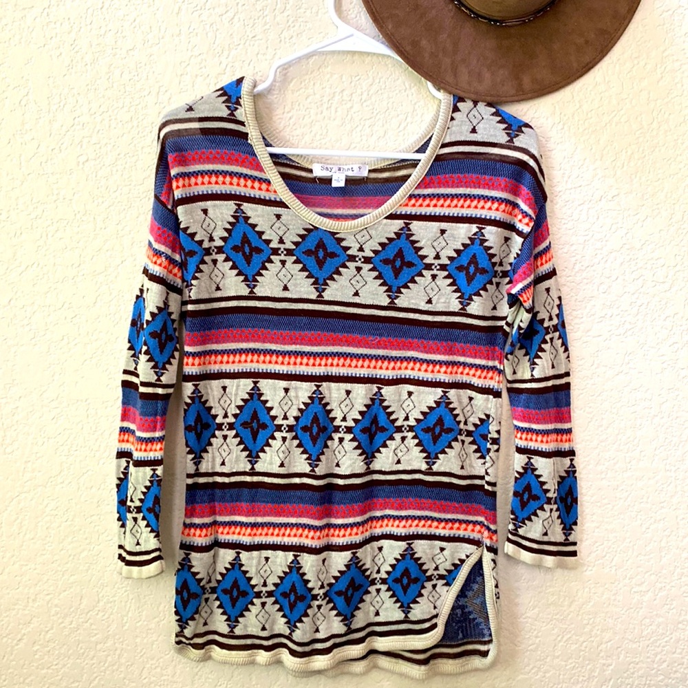 Cute Patterned Long Sleeve Blouse